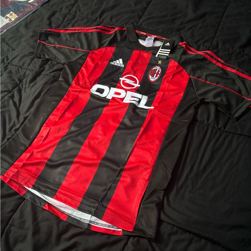 Retro Adidas AC Milan Red and Black Jersey